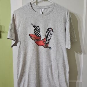Jerzees Light Gray Tee with Red Cowboy Boots and Zebra Print